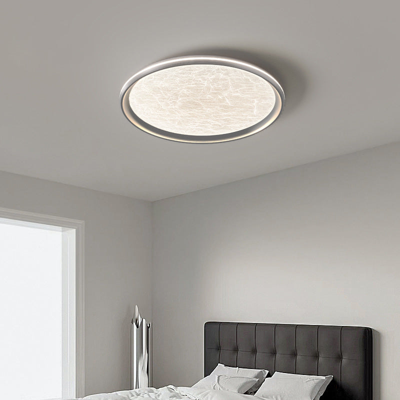 Plafonnier LED rond minimaliste moderne en aluminium, fer et acrylique à effet ondulation d&