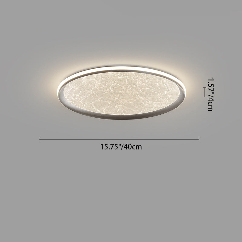 Plafonnier LED rond minimaliste moderne en aluminium, fer et acrylique à effet ondulation d&