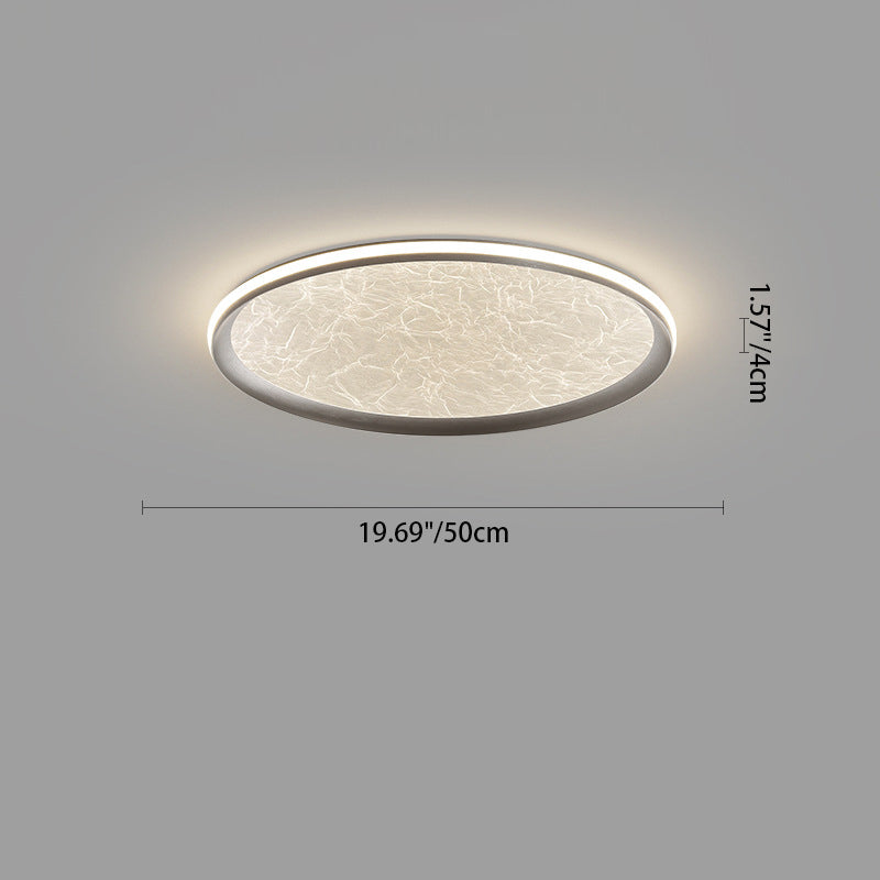 Plafonnier LED rond minimaliste moderne en aluminium, fer et acrylique à effet ondulation d&