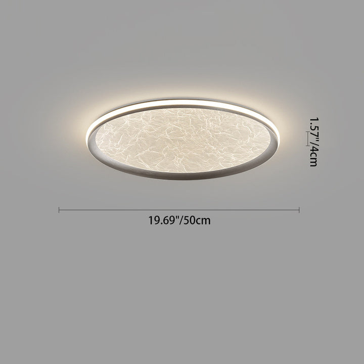 Plafonnier LED rond minimaliste moderne en aluminium, fer et acrylique à effet ondulation d&