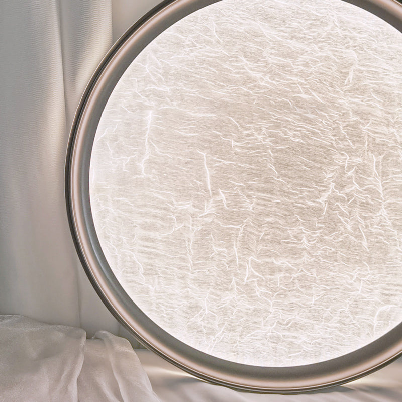 Plafonnier LED rond minimaliste moderne en aluminium, fer et acrylique à effet ondulation d&