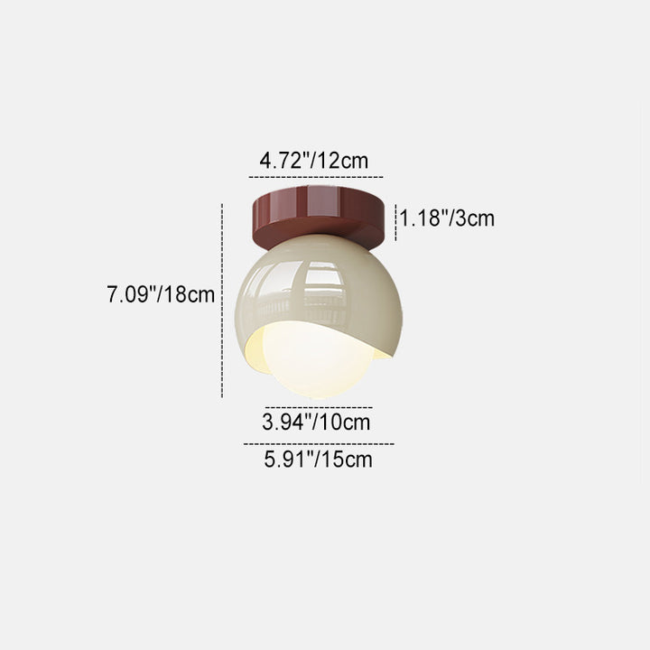 Moderne minimalistische runde Globus Eisen Glas LED Semi-Flush Mount Deckenleuchte für Flur 
