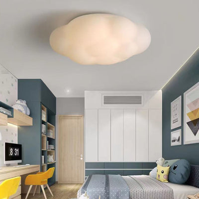 Plafonnier LED à montage affleurant avec abat-jour en fer PE contemporain Creative Cloud pour chambre à coucher 