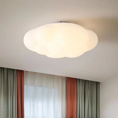 Plafonnier LED à montage affleurant avec abat-jour en fer PE contemporain Creative Cloud pour chambre à coucher 