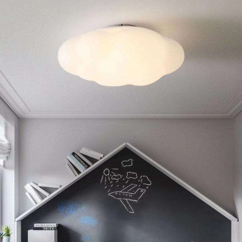 Plafonnier LED à montage affleurant avec abat-jour en fer PE contemporain Creative Cloud pour chambre à coucher 