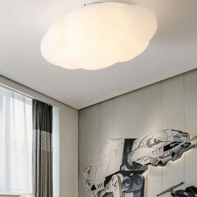 Plafonnier LED à montage affleurant avec abat-jour en fer PE contemporain Creative Cloud pour chambre à coucher 