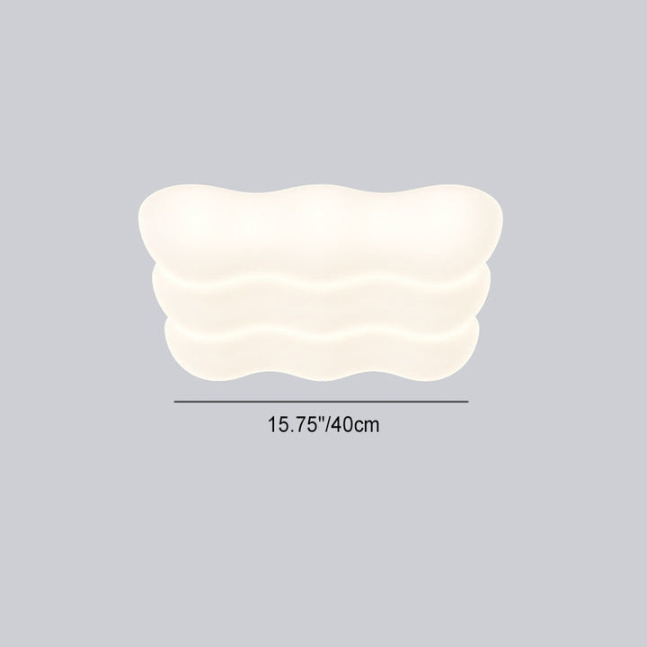 Plafonnier LED carré minimaliste moderne en forme de nuage en fer PE pour chambre à coucher 