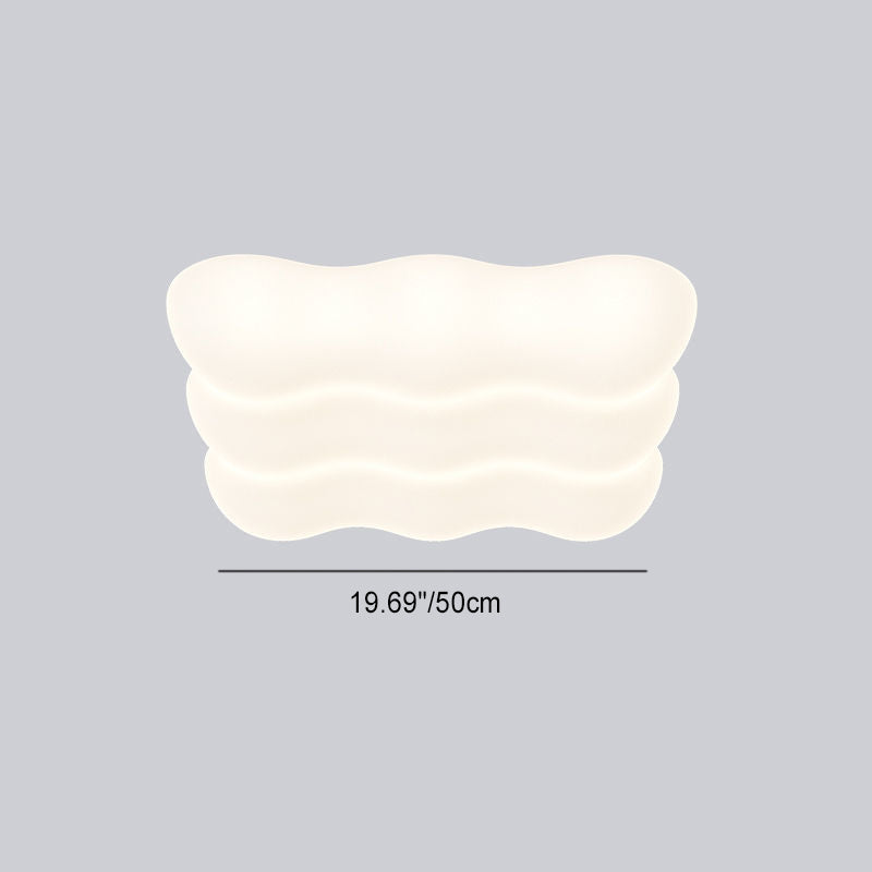 Plafonnier LED carré minimaliste moderne en forme de nuage en fer PE pour chambre à coucher 