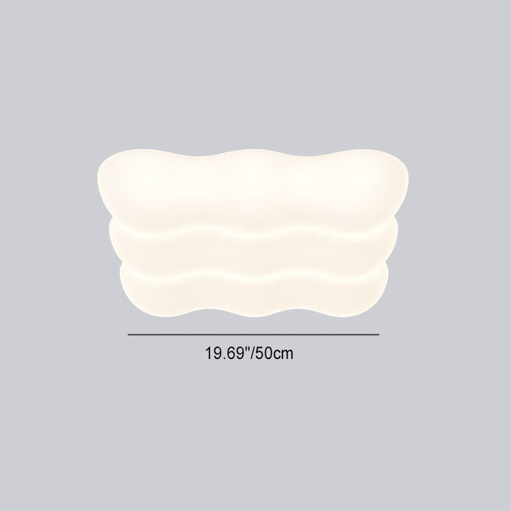 Plafonnier LED carré minimaliste moderne en forme de nuage en fer PE pour chambre à coucher 