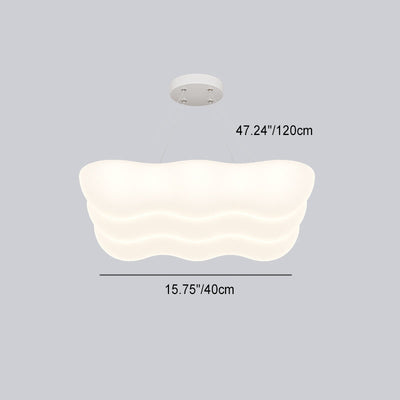 Lustre LED en forme de nuage carré minimaliste moderne en fer PE pour chambre 