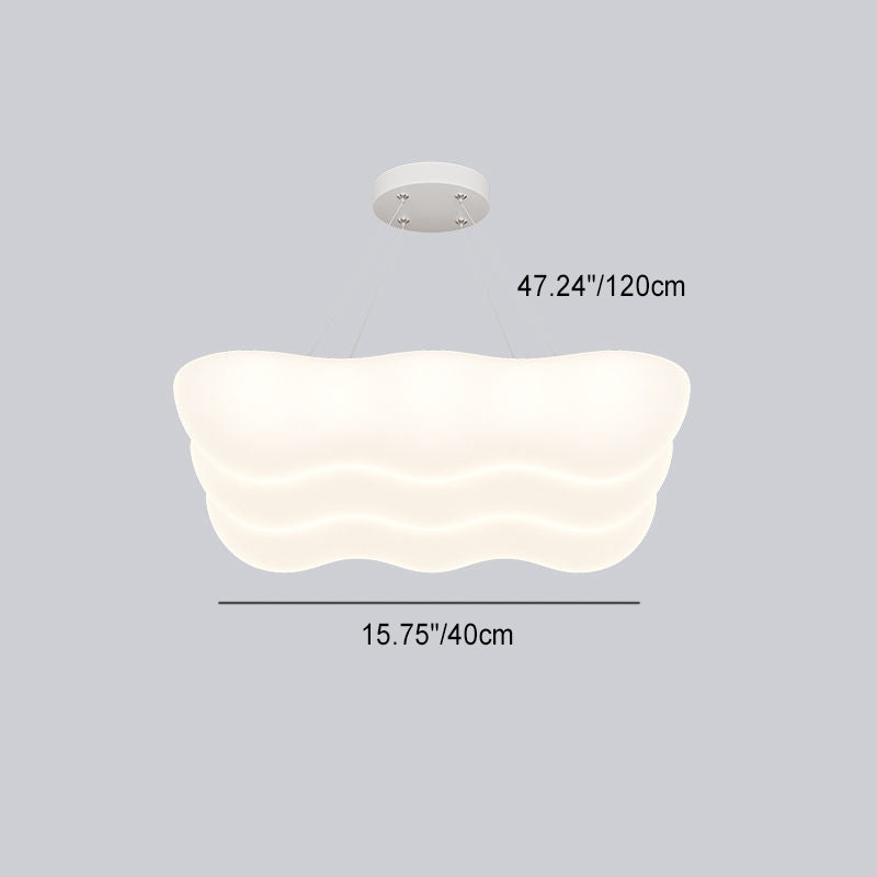 Lustre LED en forme de nuage carré minimaliste moderne en fer PE pour chambre 