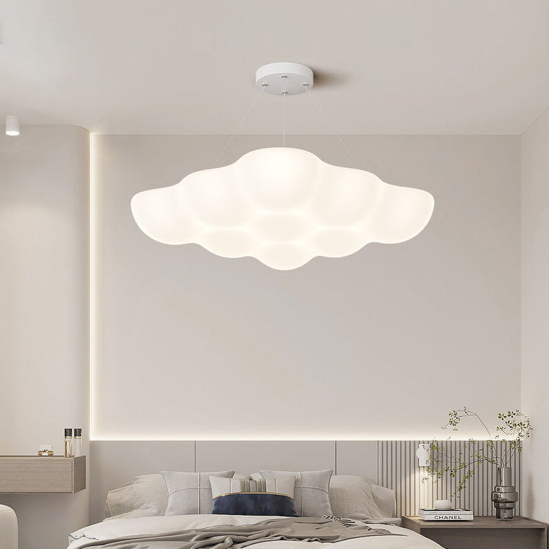 Lustre LED en forme de nuage carré minimaliste moderne en fer PE pour chambre 