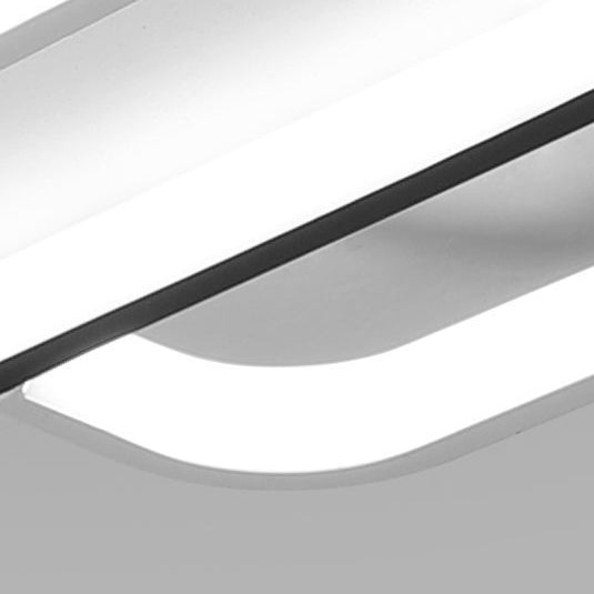 Moderne minimalistische quadratische Linie Eisen PVC LED Semi-Flush Mount Deckenleuchte für Schlafzimmer 