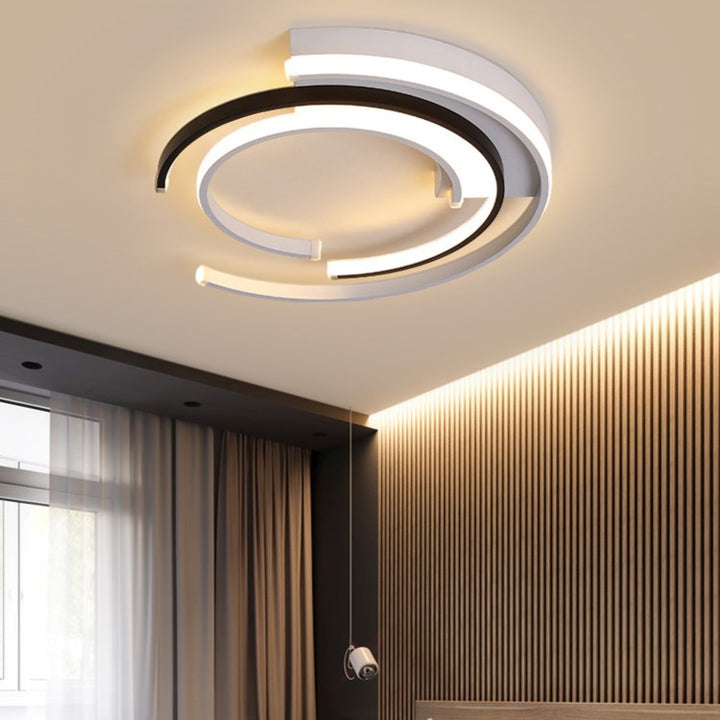 Luz de techo LED de montaje empotrado con pantalla de acrílico y marco redondo de hierro y aluminio minimalista moderno para dormitorio 