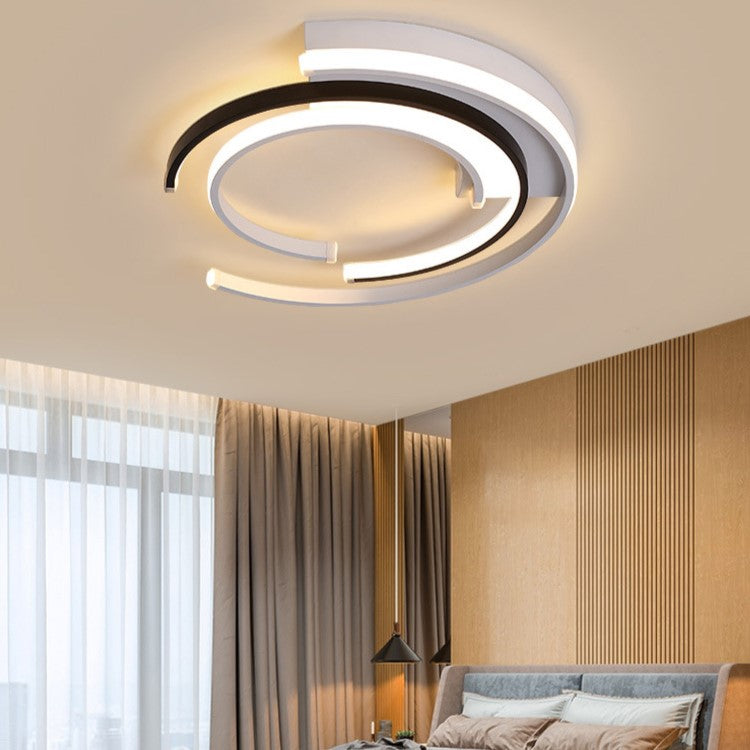 Luz de techo LED de montaje empotrado con pantalla de acrílico y marco redondo de hierro y aluminio minimalista moderno para dormitorio 