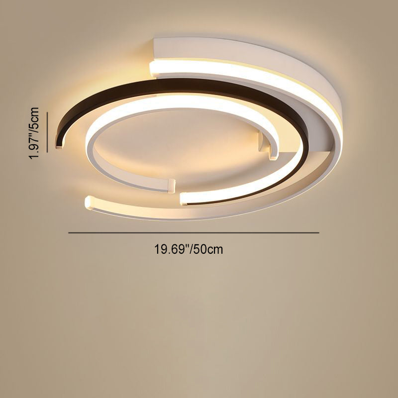 مصباح سقف LED مثبت بتصميم حديث بسيط بإطار دائري من الحديد والألمنيوم وظل أكريليك لغرفة النوم 