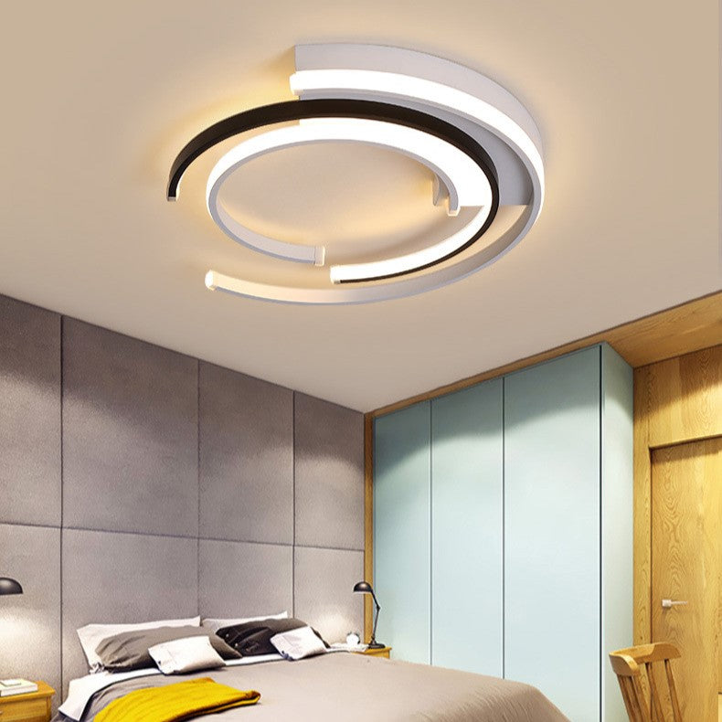 Luz de techo LED de montaje empotrado con pantalla de acrílico y marco redondo de hierro y aluminio minimalista moderno para dormitorio 