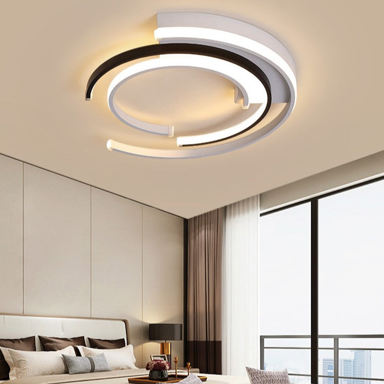 Luz de techo LED de montaje empotrado con pantalla de acrílico y marco redondo de hierro y aluminio minimalista moderno para dormitorio 