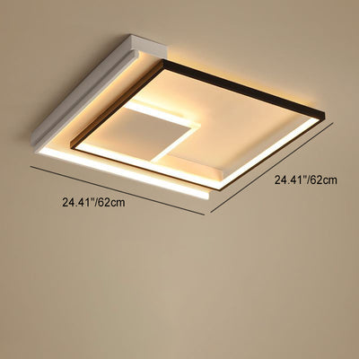 ضوء سقف مثبت LED بإطار مربع من الألومنيوم وخطوط حديثة بسيطة لغرفة المعيشة 