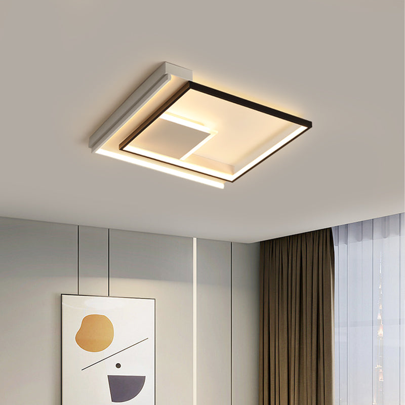 Luz de techo empotrada LED de PVC con marco cuadrado de aluminio de líneas minimalistas modernas para sala de estar 