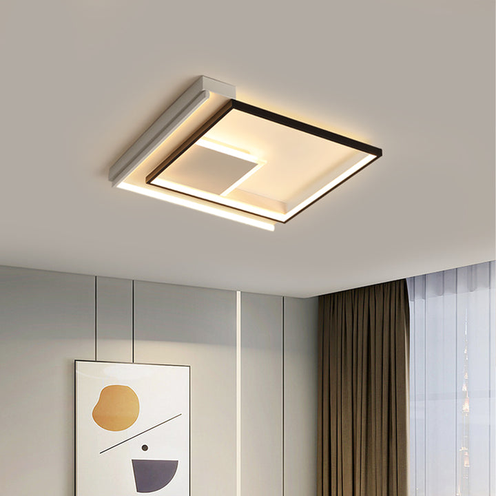 Luz de techo empotrada LED de PVC con marco cuadrado de aluminio de líneas minimalistas modernas para sala de estar 