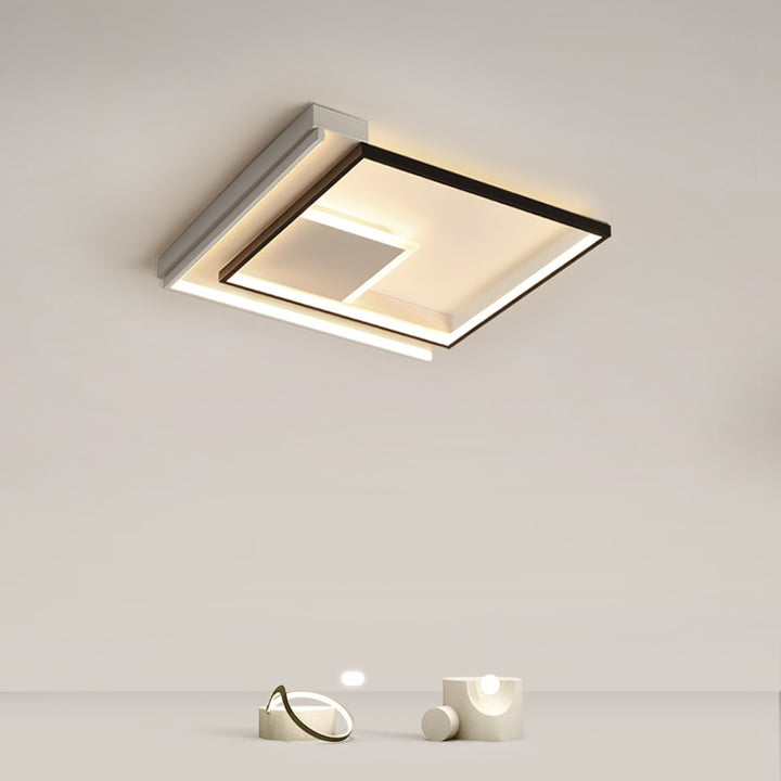 Luz de techo empotrada LED de PVC con marco cuadrado de aluminio de líneas minimalistas modernas para sala de estar 