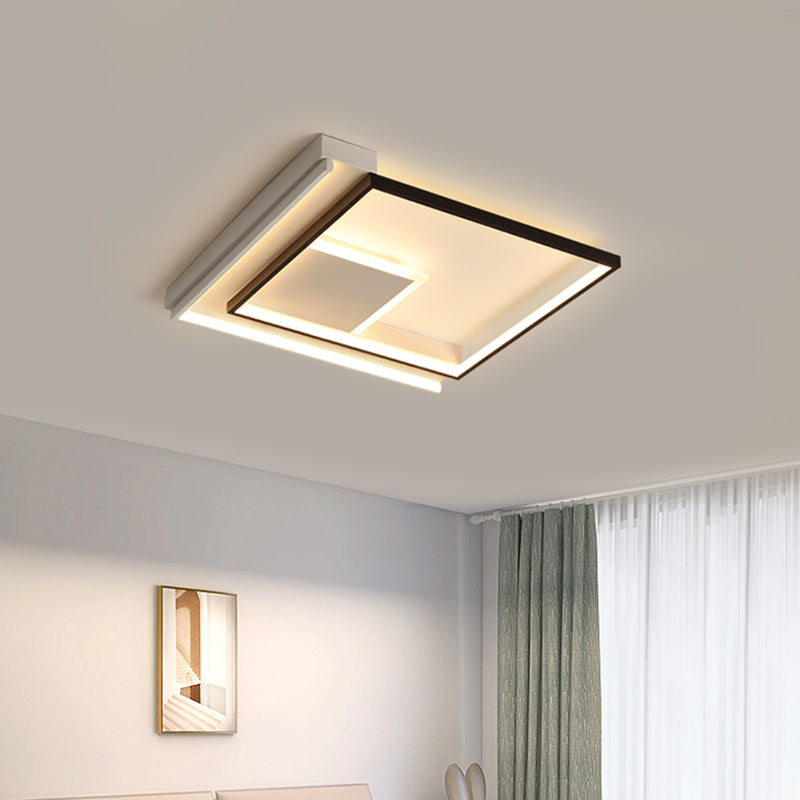 Luz de techo empotrada LED de PVC con marco cuadrado de aluminio de líneas minimalistas modernas para sala de estar 