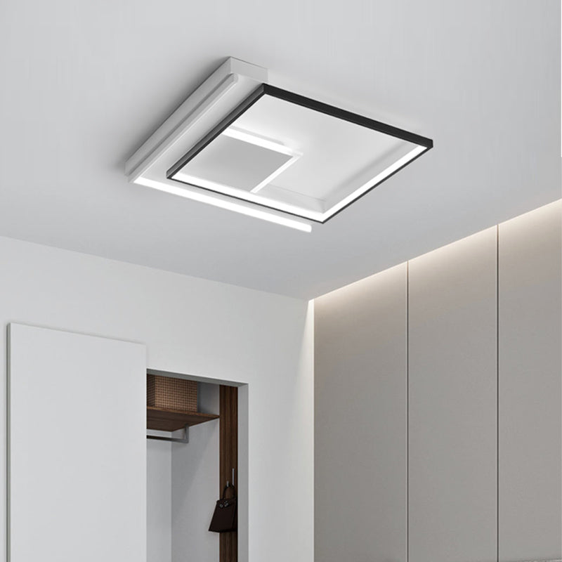Luz de techo empotrada LED de PVC con marco cuadrado de aluminio de líneas minimalistas modernas para sala de estar 