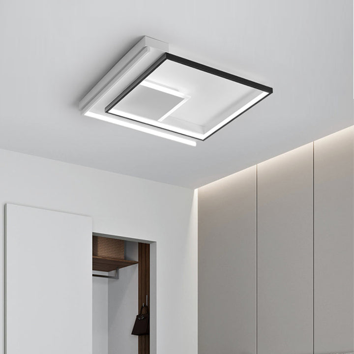 Luz de techo empotrada LED de PVC con marco cuadrado de aluminio de líneas minimalistas modernas para sala de estar 