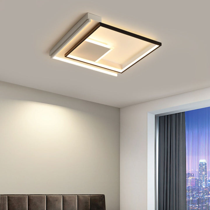 Luz de techo empotrada LED de PVC con marco cuadrado de aluminio de líneas minimalistas modernas para sala de estar 