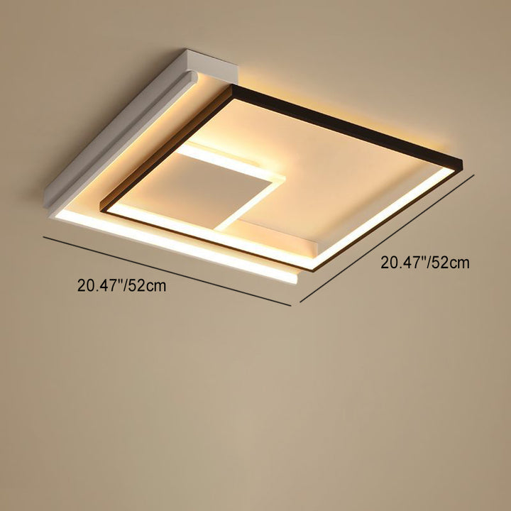 Luz de techo empotrada LED de PVC con marco cuadrado de aluminio de líneas minimalistas modernas para sala de estar 