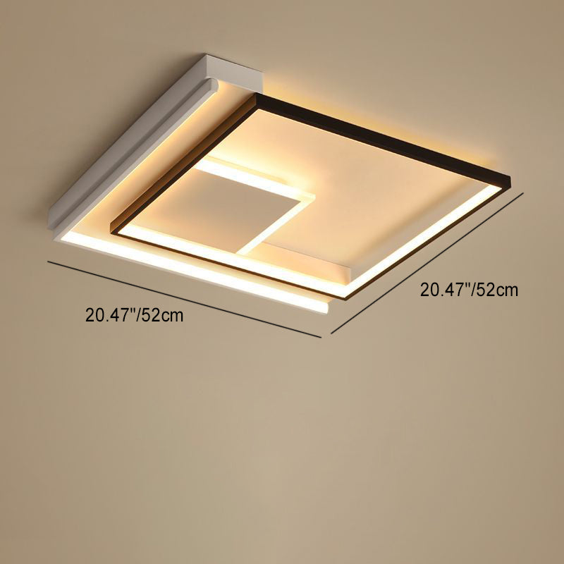 ضوء سقف مثبت LED بإطار مربع من الألومنيوم وخطوط حديثة بسيطة لغرفة المعيشة 
