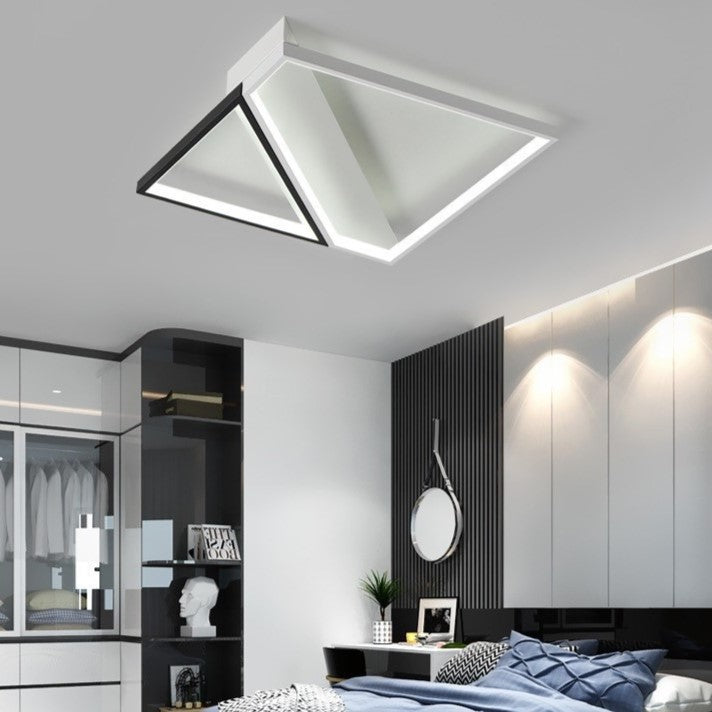 Luz de techo LED empotrada de combinación cuadrada irregular de líneas minimalistas modernas de hierro para dormitorio 