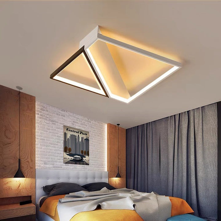 Luz de techo LED empotrada de combinación cuadrada irregular de líneas minimalistas modernas de hierro para dormitorio 
