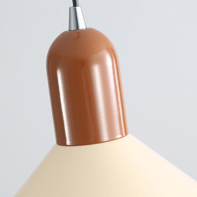 Lámpara colgante de 1 luz con pantalla de hierro en forma de cono redondo contemporáneo para dormitorio 