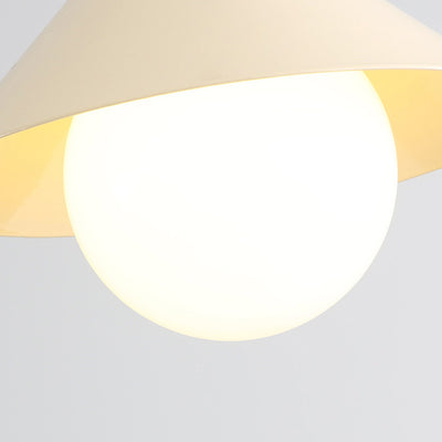 Lámpara colgante de 1 luz con pantalla de hierro en forma de cono redondo contemporáneo para dormitorio 