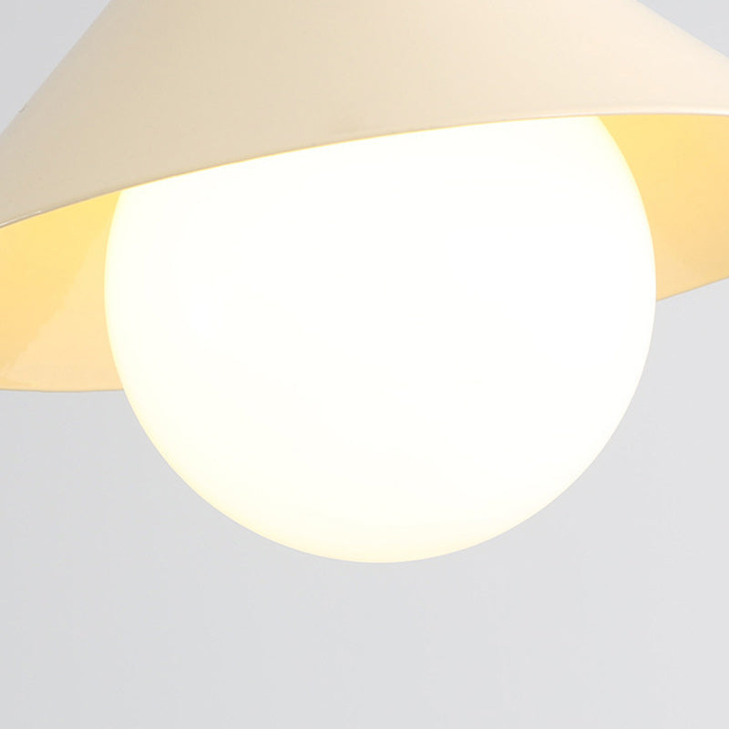 Lámpara colgante de 1 luz con pantalla de hierro en forma de cono redondo contemporáneo para dormitorio 