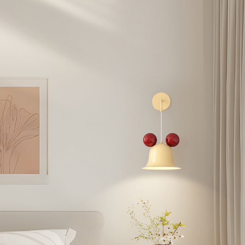 Zeitgenössische kreative runde Glockenform Eisen 1-Licht Pendelleuchte für Schlafzimmer 