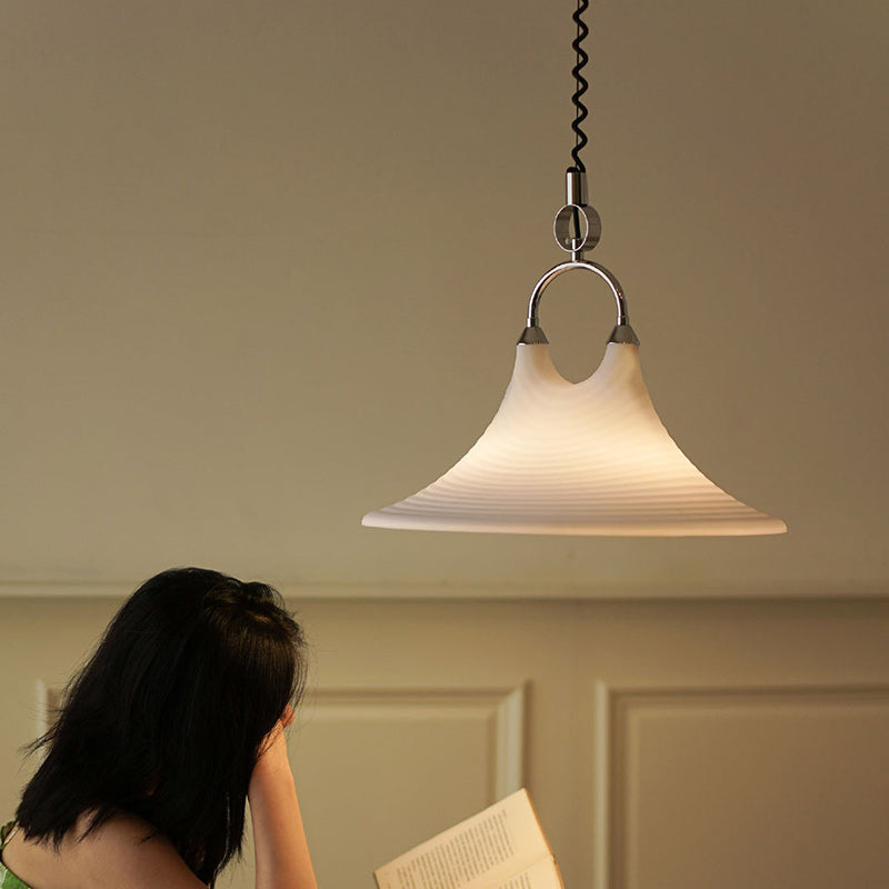 Modern Art Deco Round Horn Shape Brass Acrylic 2-Light Pendant Light For Living Room