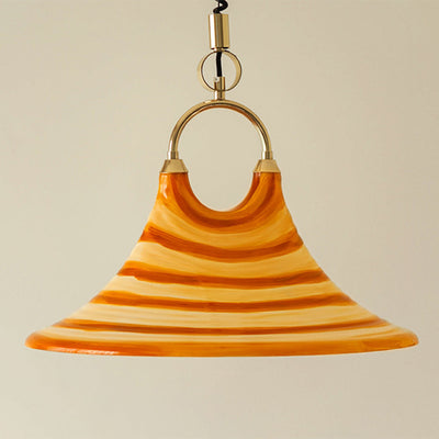 Modern Art Deco Round Horn Shape Brass Acrylic 2-Light Pendant Light For Living Room