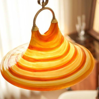 Modern Art Deco Round Horn Shape Brass Acrylic 2-Light Pendant Light For Living Room