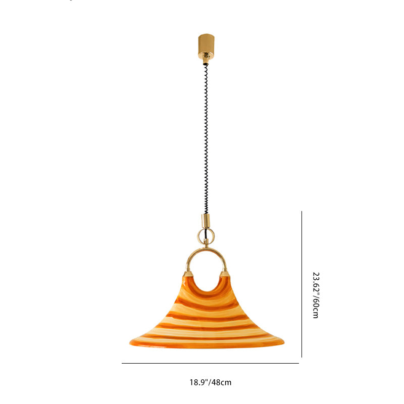 Modern Art Deco Round Horn Shape Brass Acrylic 2-Light Pendant Light For Living Room
