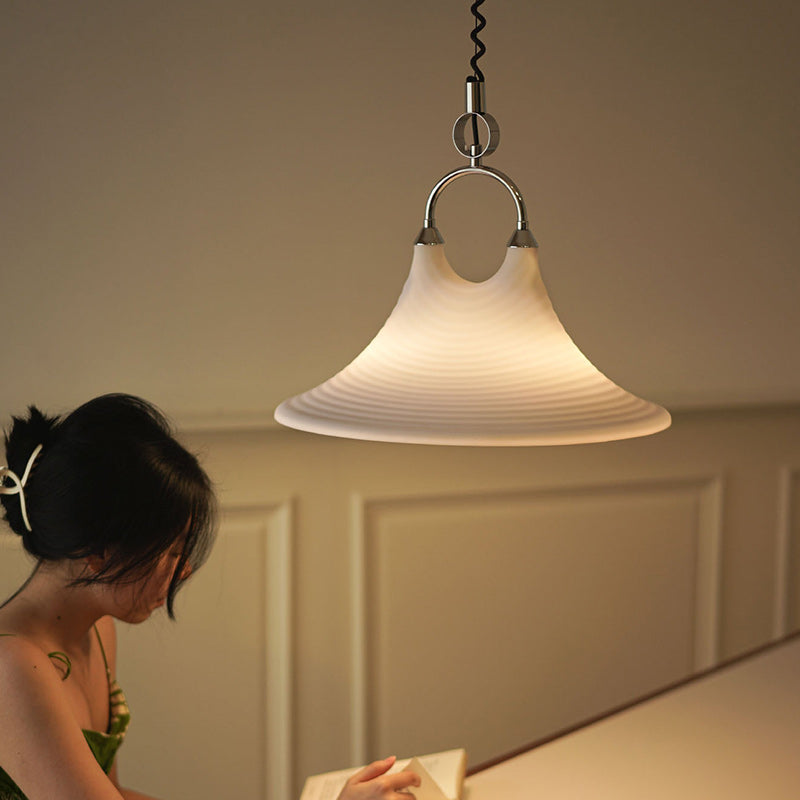 Modern Art Deco Round Horn Shape Brass Acrylic 2-Light Pendant Light For Living Room