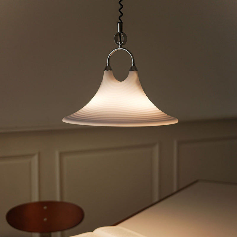 Modern Art Deco Round Horn Shape Brass Acrylic 2-Light Pendant Light For Living Room