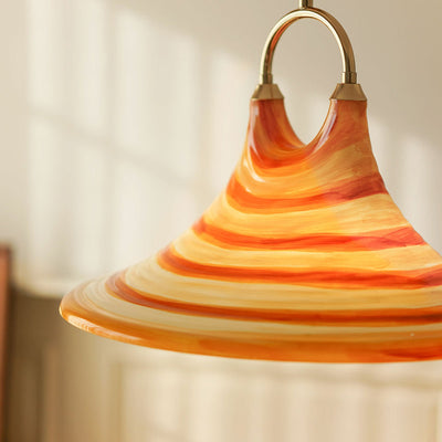 Modern Art Deco Round Horn Shape Brass Acrylic 2-Light Pendant Light For Living Room