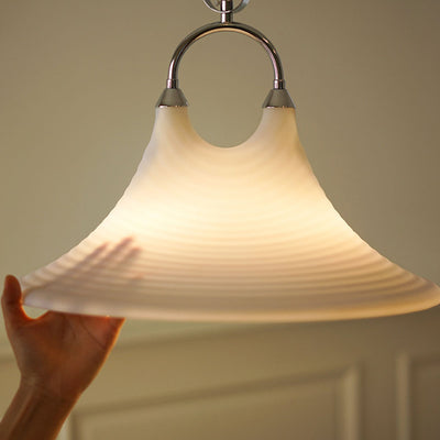 Modern Art Deco Round Horn Shape Brass Acrylic 2-Light Pendant Light For Living Room