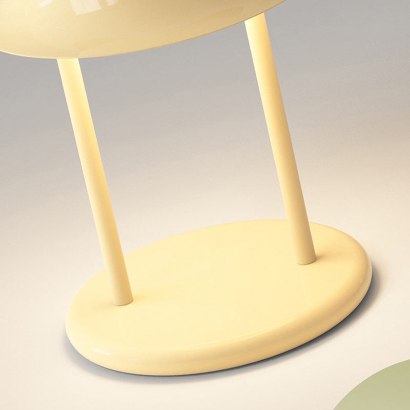 Lámpara de mesa contemporánea creativa con pantalla de hierro en forma de campana cilíndrica de 1 luz para dormitorio 