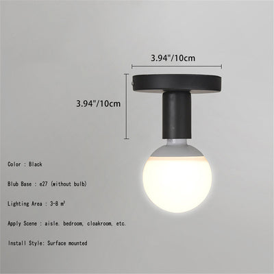 Modern Simplicity Cylinder Iron 1-Light Flush Mount Ceiling Light For Hallway