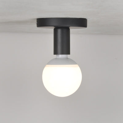 Modern Simplicity Cylinder Iron 1-Light Flush Mount Ceiling Light For Hallway