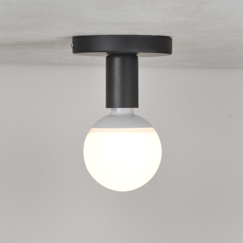 Modern Simplicity Cylinder Iron 1-Light Flush Mount Ceiling Light For Hallway